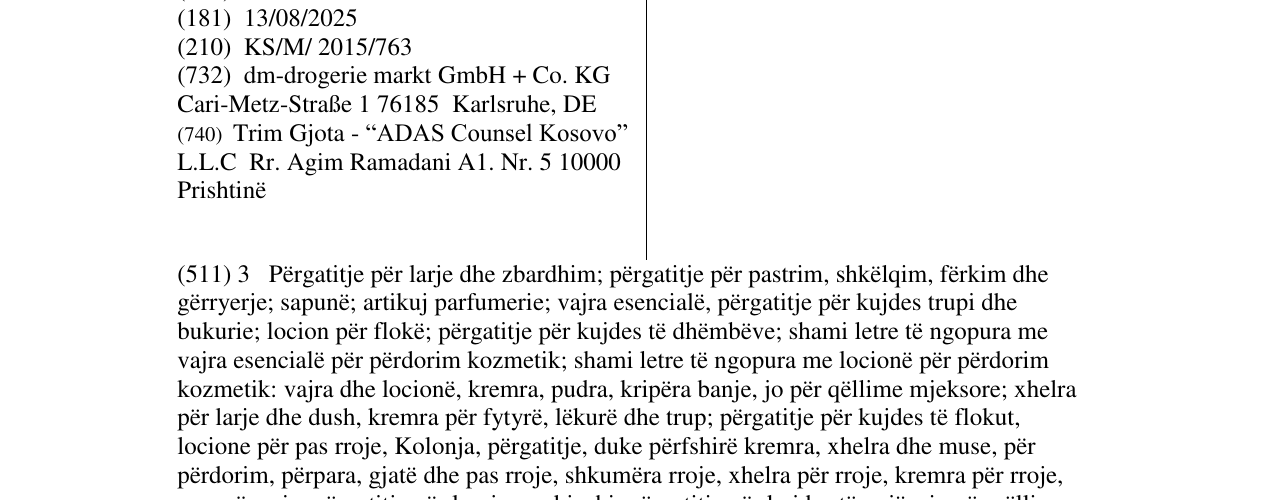 Zëri i markës Parfumonde në buletin