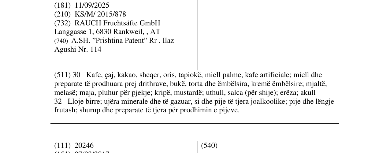 Zëri i markës LIMESSA në buletin