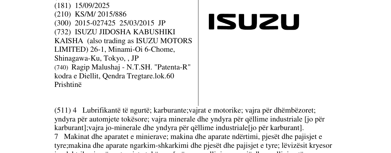 Zëri i markës ISUZU në buletin