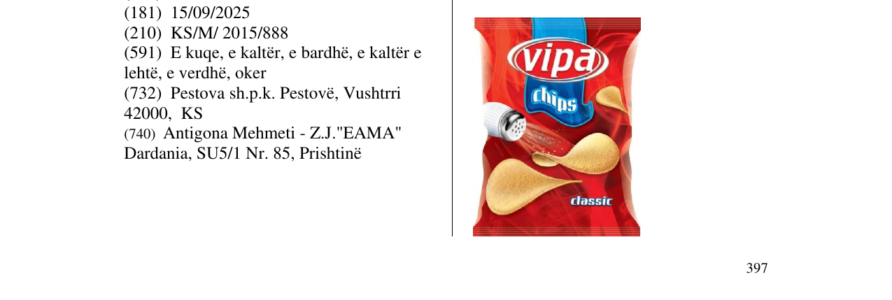 Zëri i markës vipa chips në buletin