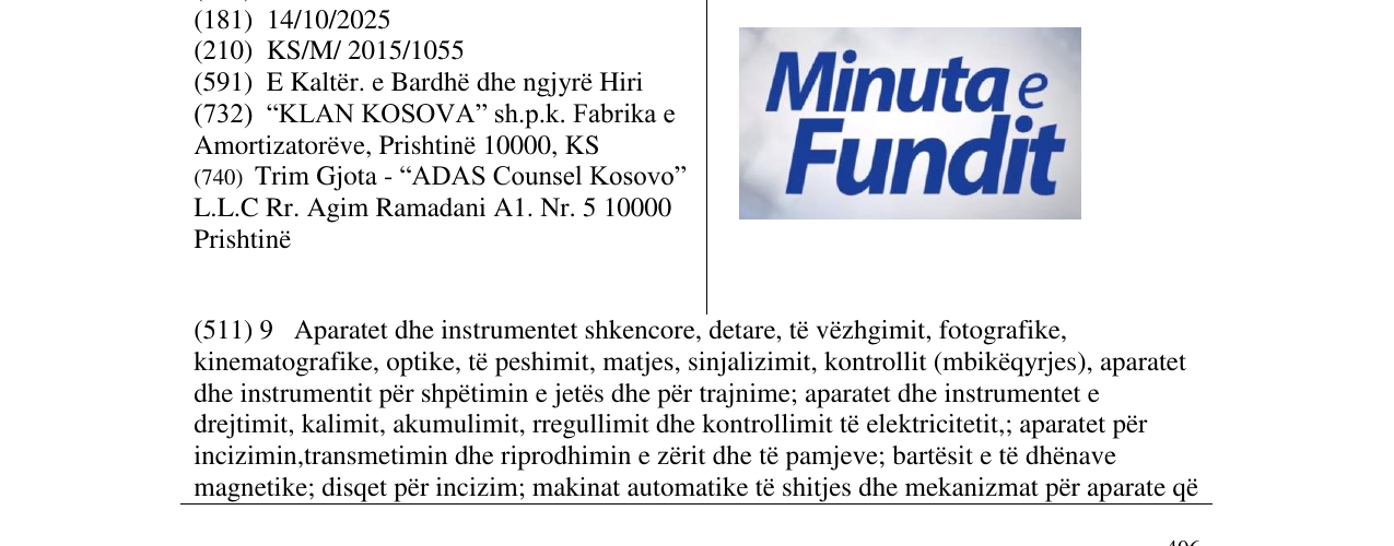 Zëri i markës Minuta e Fundit në buletin