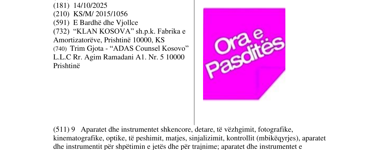 Zëri i markës Ora e Pasditës në buletin