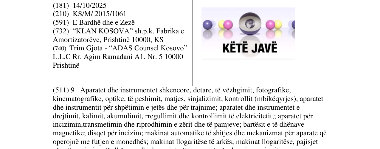 Zëri i markës KETE JAVE në buletin