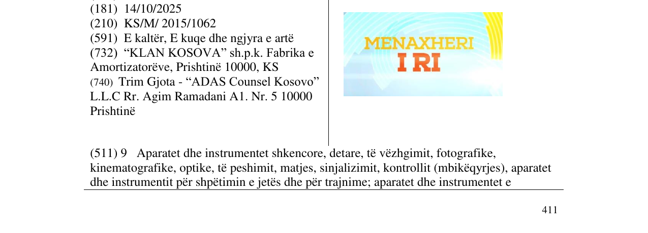 Zëri i markës MENAXHERI I RI në buletin