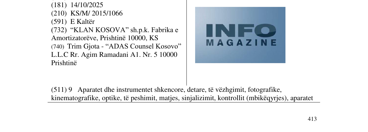 Zëri i markës INFO MAGAZINE në buletin