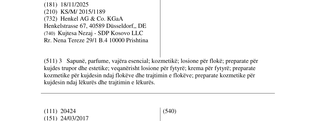 Zëri i markës DIADERMINE LIFT + në buletin