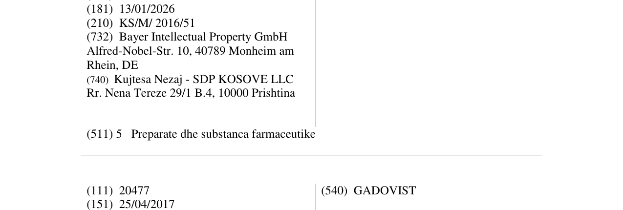 Zëri i markës PRIMOVIST në buletin