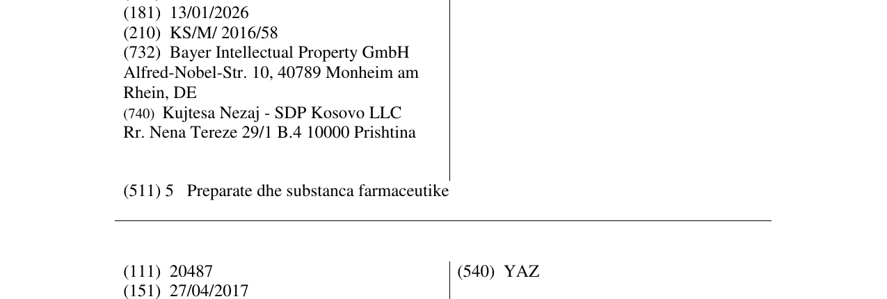 Zëri i markës GLUCOBAY në buletin
