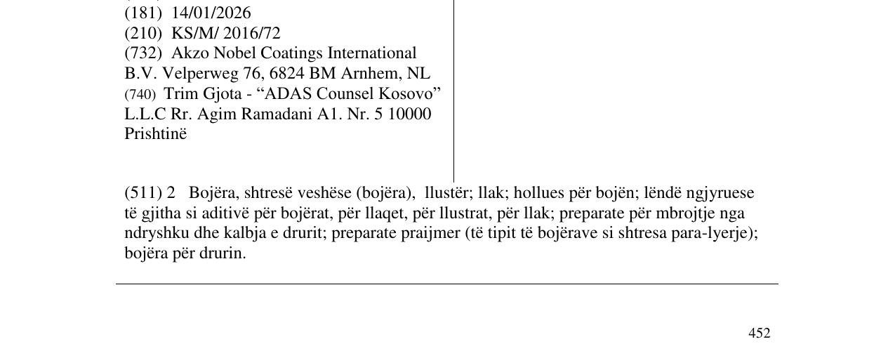 Zëri i markës AQUACHROM në buletin