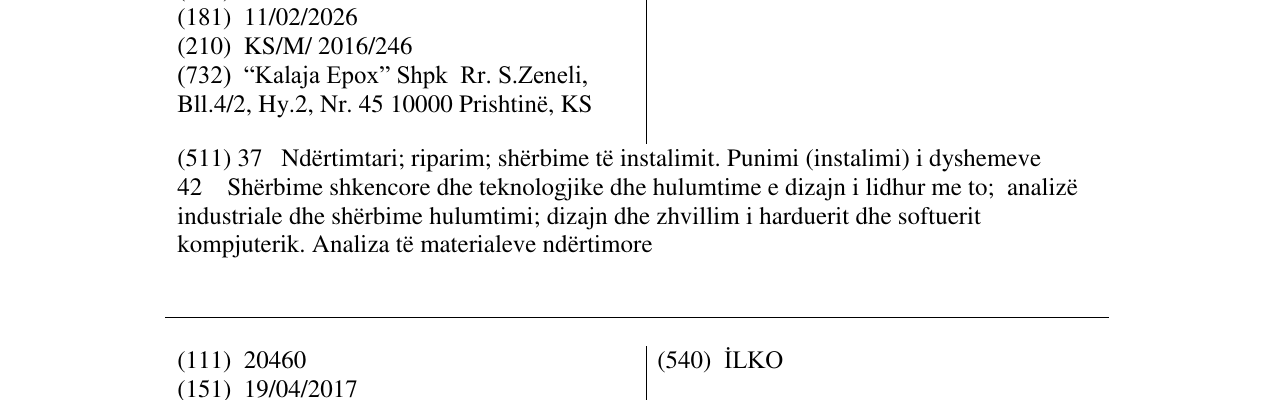 Zëri i markës Kalaja Epox në buletin