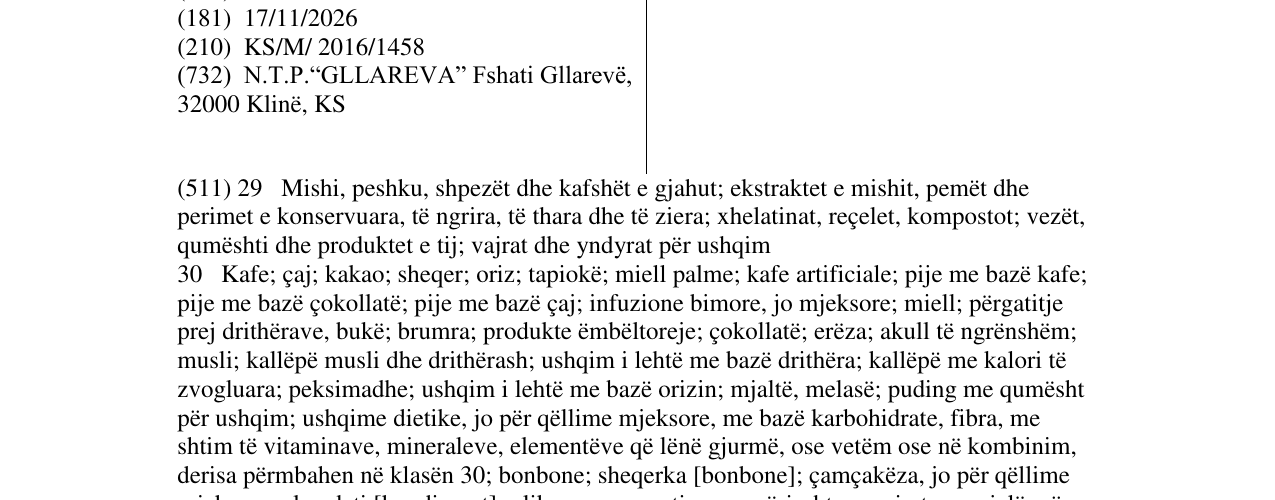 Zëri i markës 777 në buletin