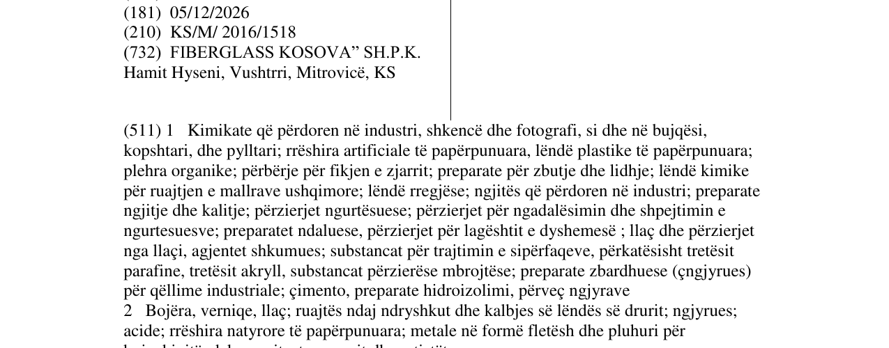 Zëri i markës SCHWENK në buletin