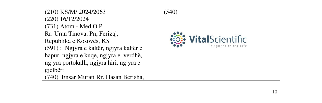 Zëri i markës VitalScientific në buletin