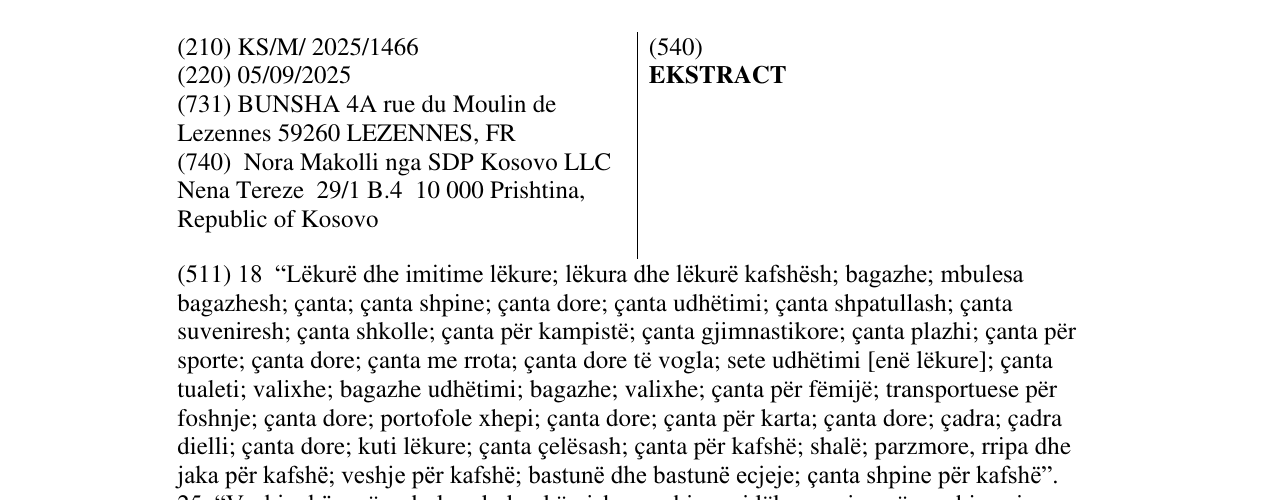 Zëri i markës EKSTRACT në buletin