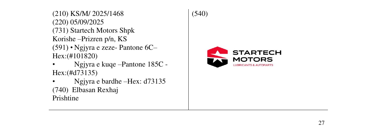 Zëri i markës STARTECH MOTORS në buletin