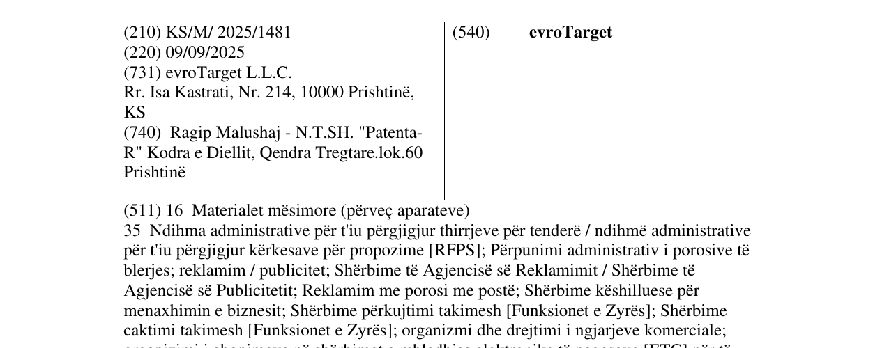 Zëri i markës evroTarget në buletin
