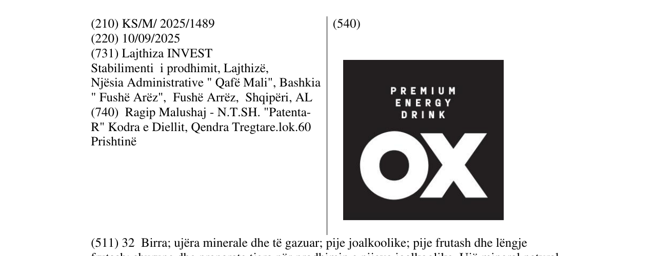 Zëri i markës OX në buletin