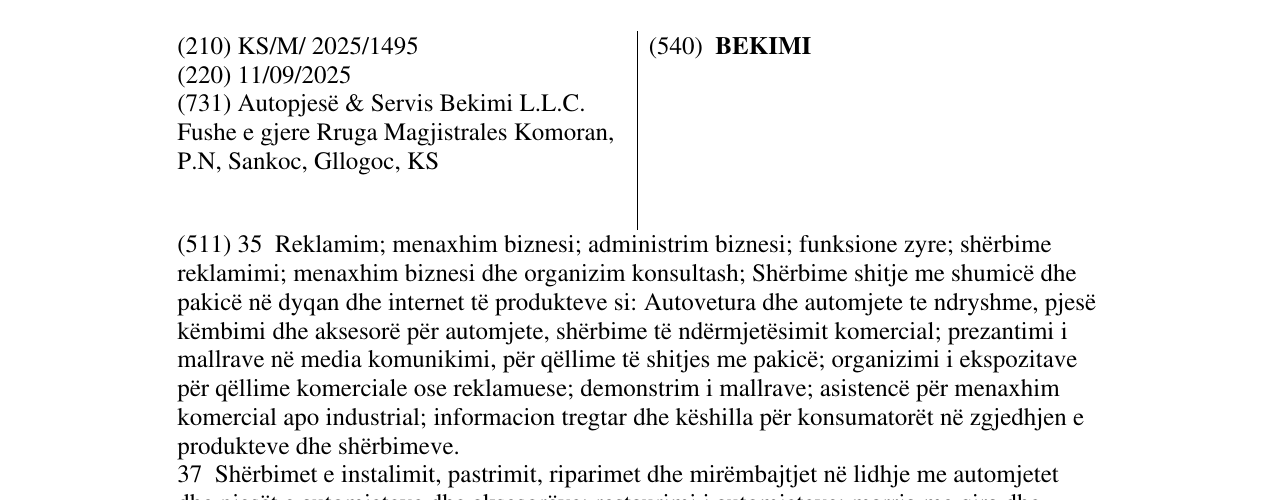 Zëri i markës BEKIMI në buletin