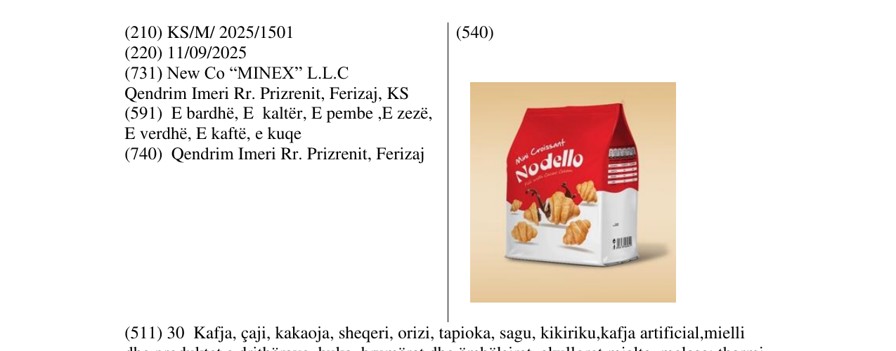 Zëri i markës Nodello në buletin