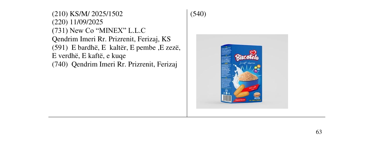 Zëri i markës Biscotela në buletin