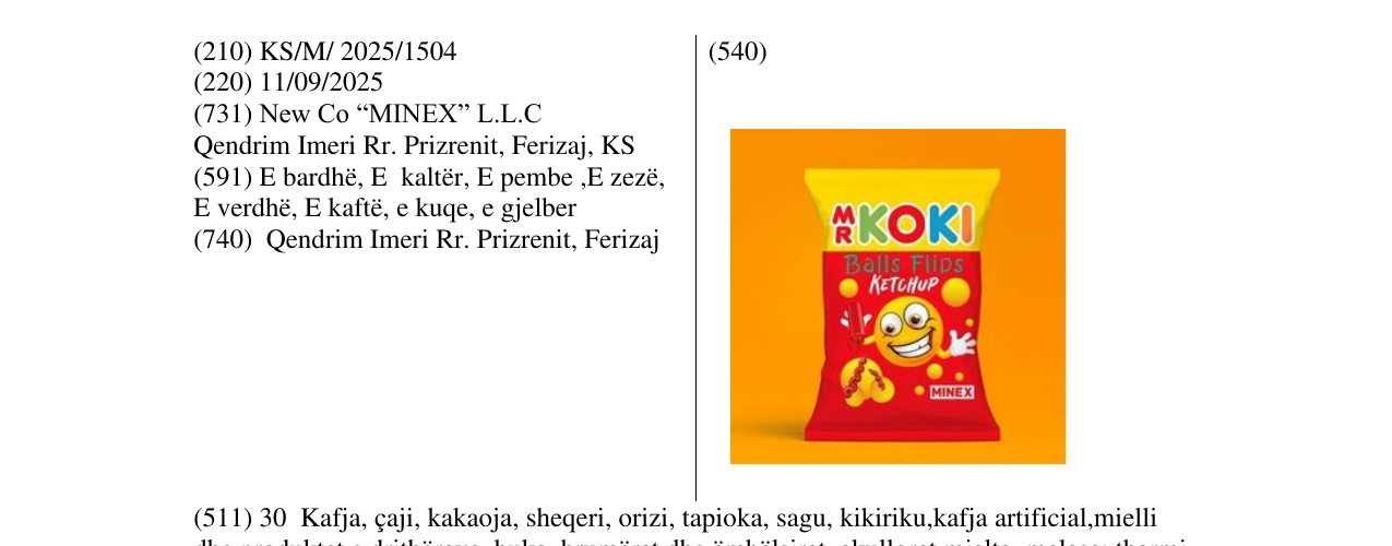 Zëri i markës MR KOKI në buletin