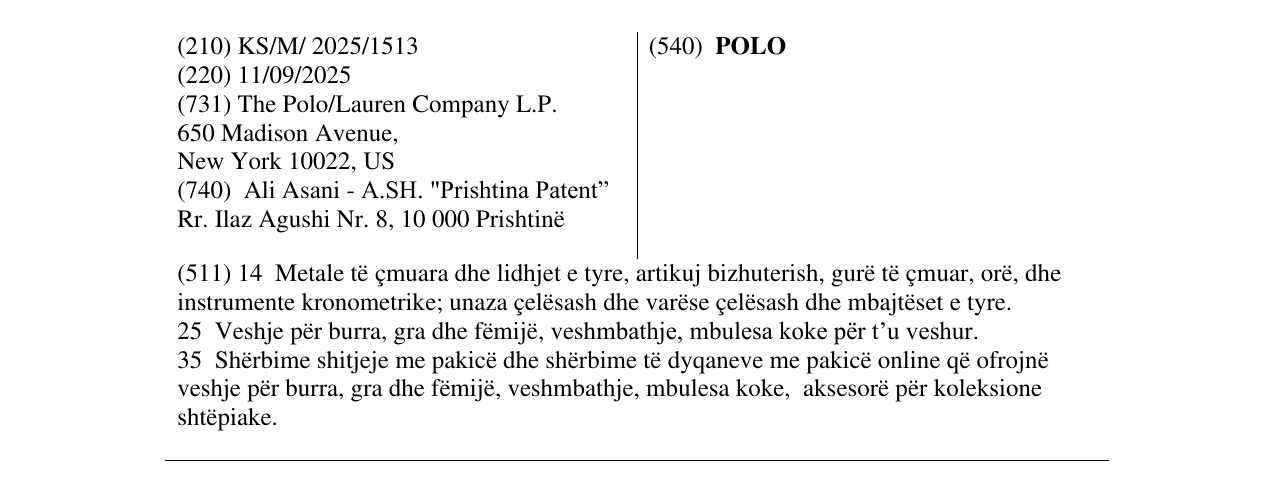 Zëri i markës POLO në buletin