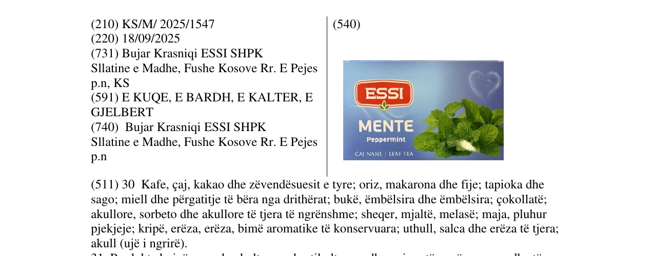 Zëri i markës MENTE në buletin