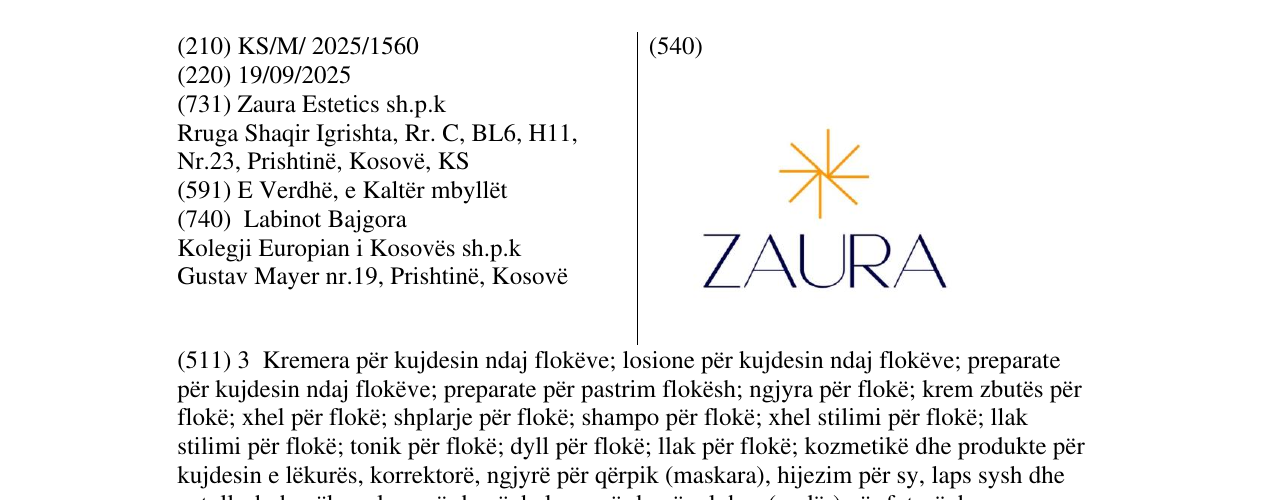 Zëri i markës ZAURA në buletin
