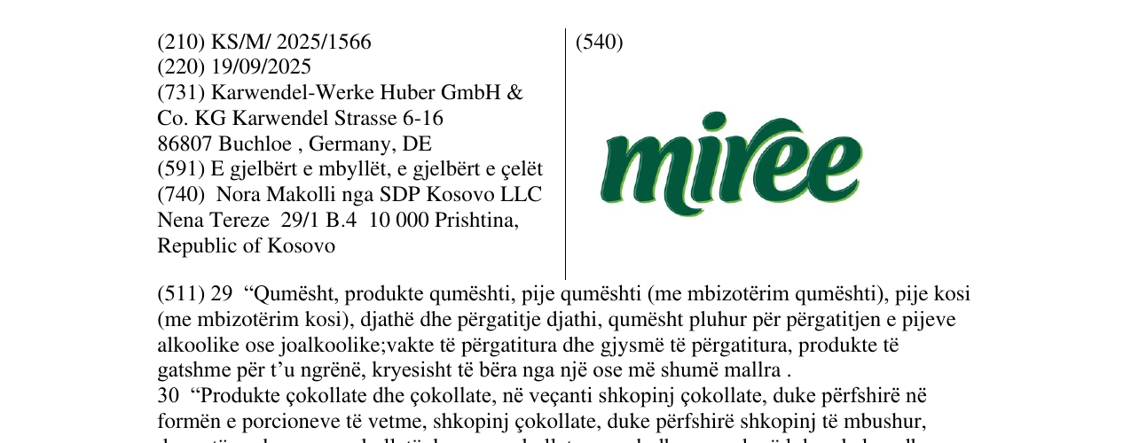 Zëri i markës miree në buletin