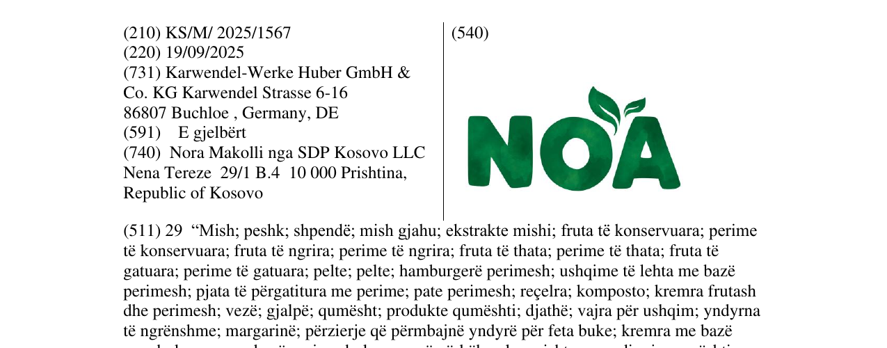 Zëri i markës NOA në buletin