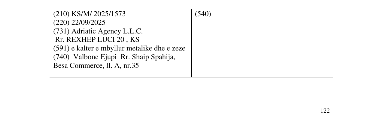 Zëri i markës ADRIATIC AGENCY në buletin