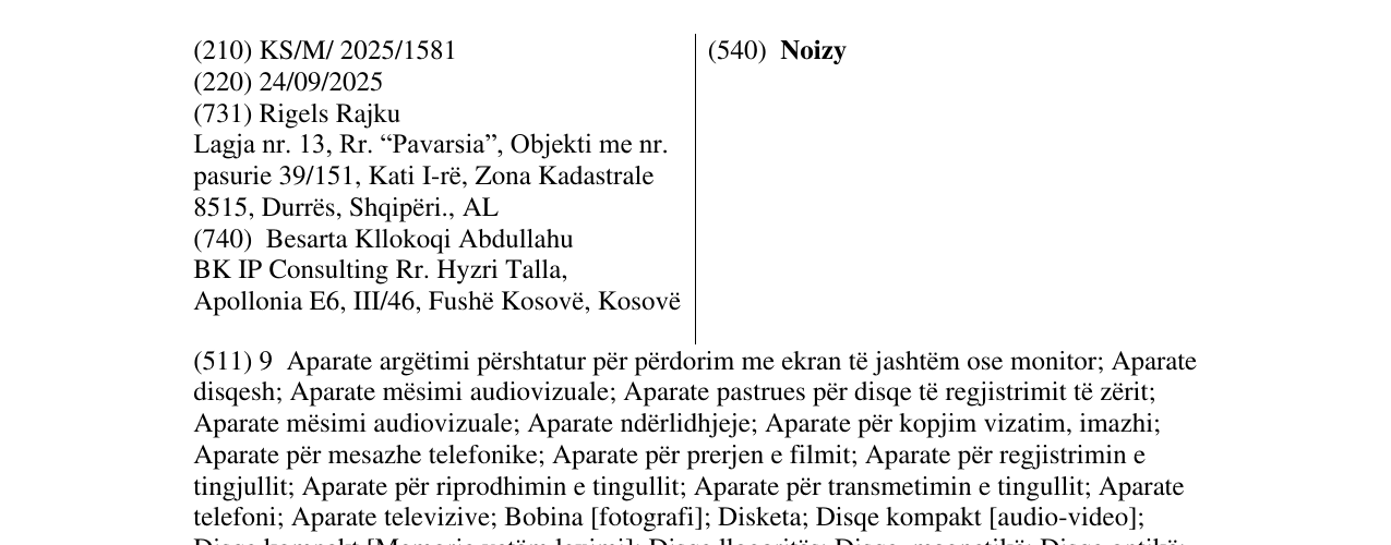 Zëri i markës Noizy në buletin