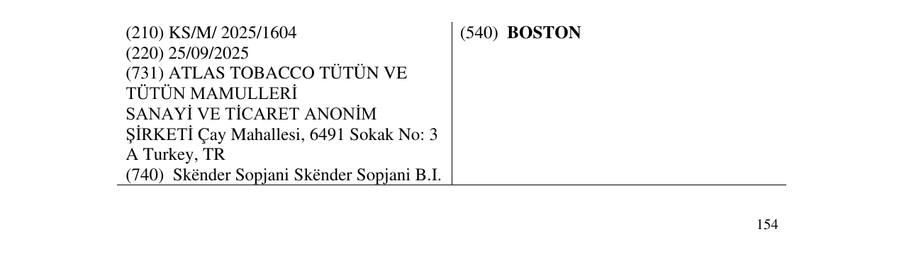 Zëri i markës BOSTON në buletin