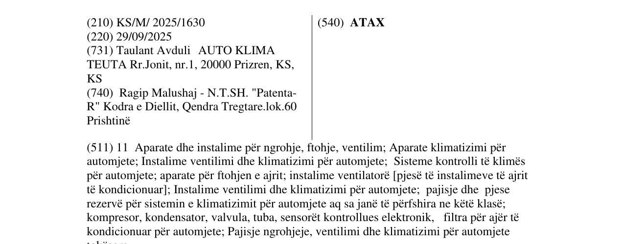 Zëri i markës ATAX në buletin