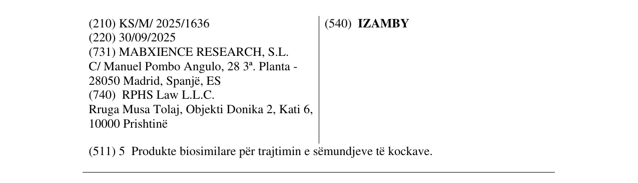 Zëri i markës IZAMBY në buletin