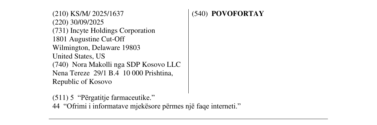 Zëri i markës POVOFORTAY në buletin