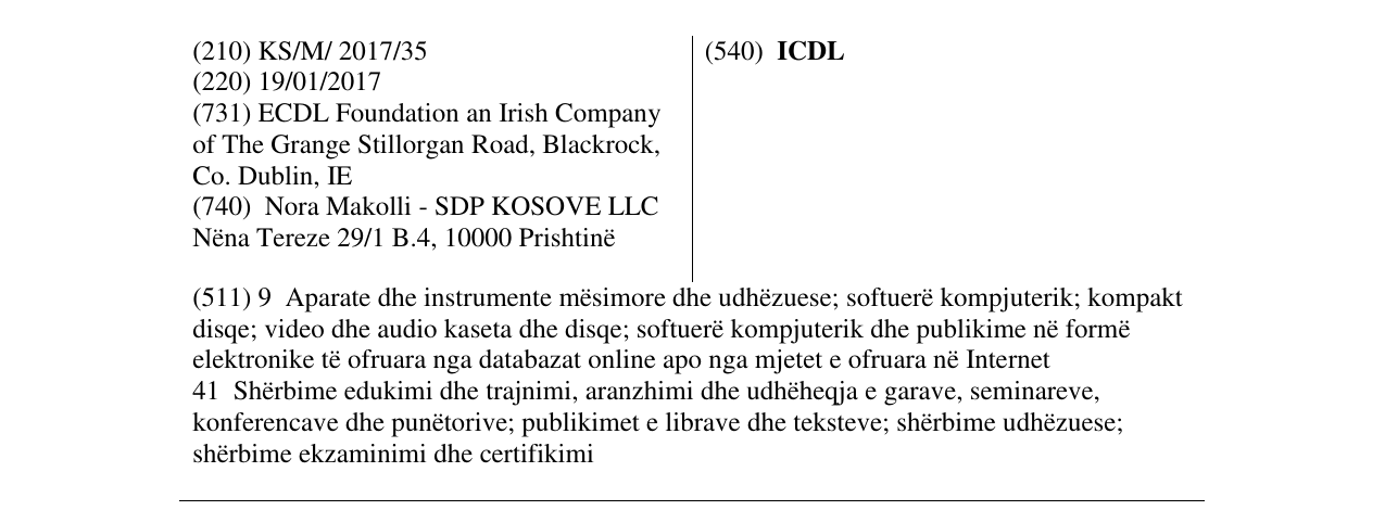 Zëri i markës ICDL në buletin