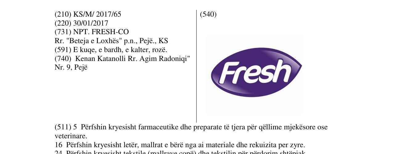 Zëri i markës Fresh në buletin
