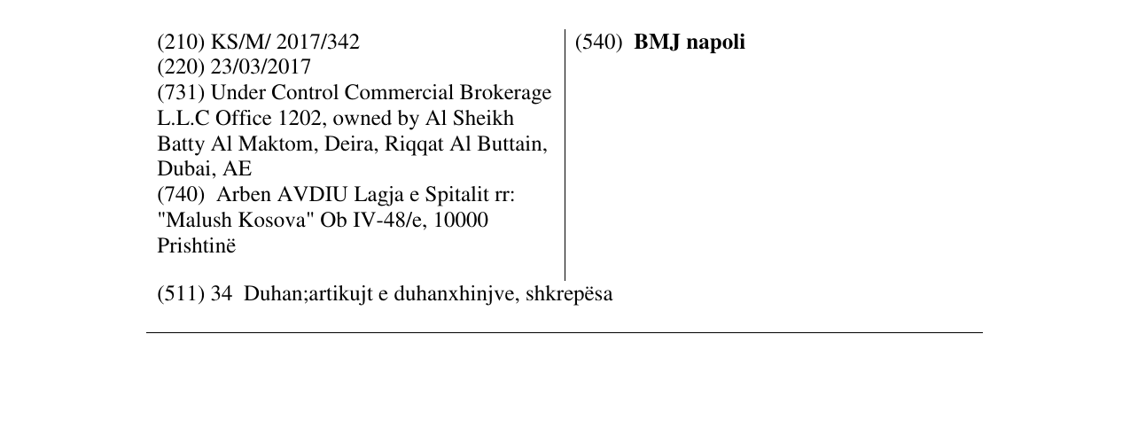 Zëri i markës BMJ napoli në buletin