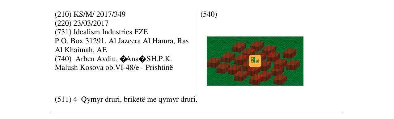 Zëri i markës Co Coal në buletin