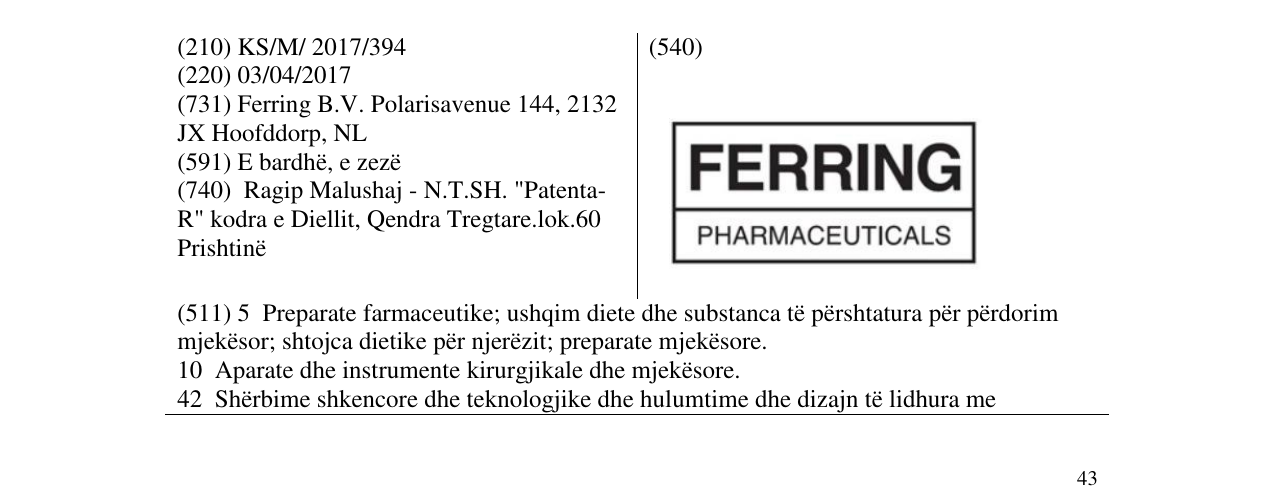 Zëri i markës FERRING PHARMACEUTICALS në buletin