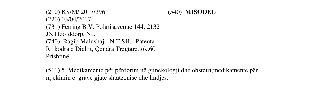 Zëri i markës MISODEL në buletin