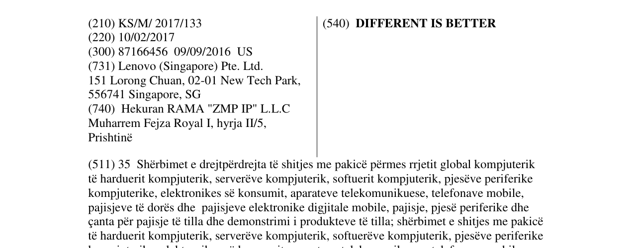 Zëri i markës DIFFERENT IS BETTER në buletin