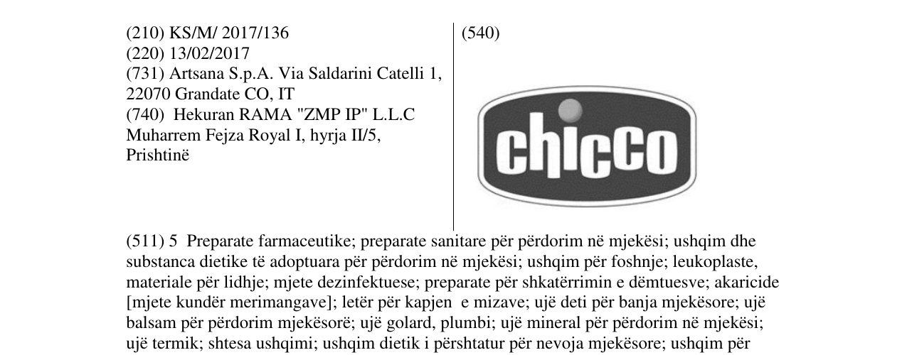Zëri i markës CHICCO në buletin