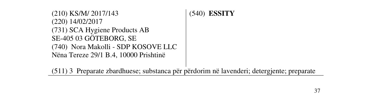 Zëri i markës ESSITY në buletin