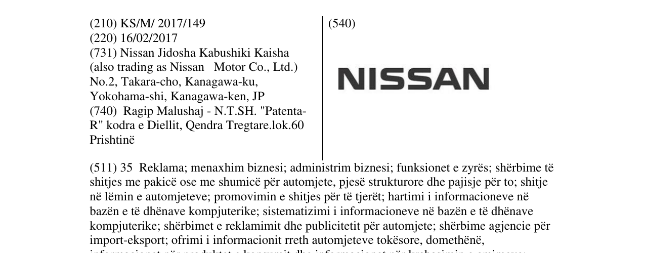 Zëri i markës NISSAN në buletin