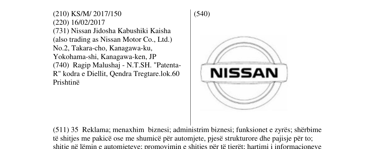 Zëri i markës NISSAN në buletin
