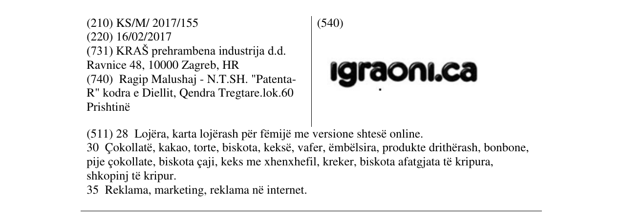 Zëri i markës igraoni.ca në buletin