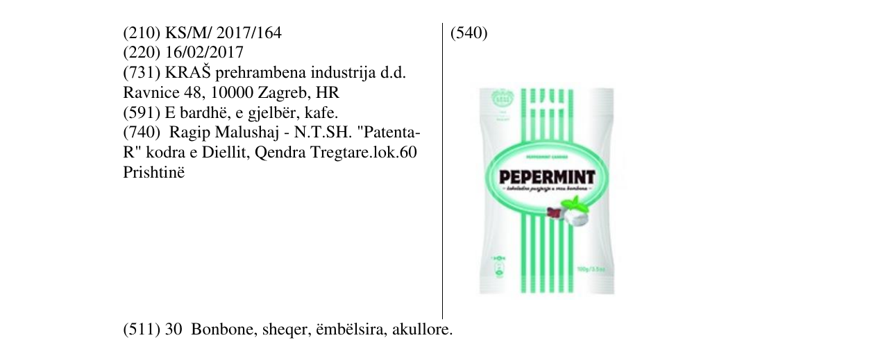 Zëri i markës PERERMINT në buletin