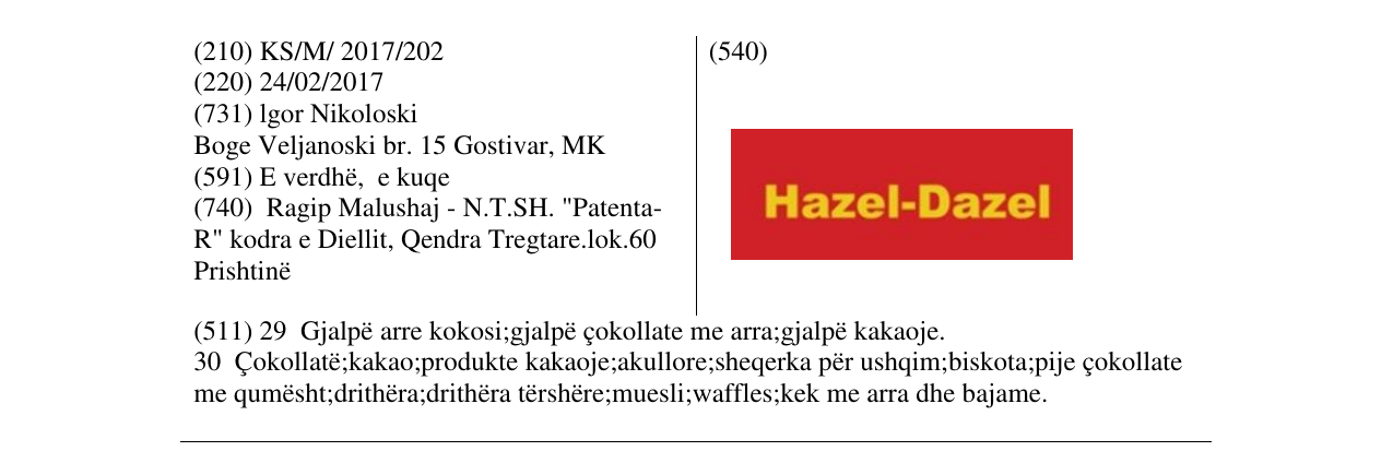 Zëri i markës Hazel - Dazel në buletin